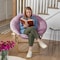 Flash Furniture Gwen 38-in. Oversize Portable Faux Fur Folding Saucer Moon Chair, Dusty Purple/Soft Gold Frame FV-FMC-025-DTPRP-SGD-GG - alternate 9
